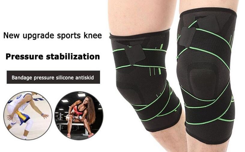 Sports Safety Knee Pads Brace Gym Weight Lifting Knee Wraps Bandage Straps Guard Compression Pad Sleeve Sport Protection